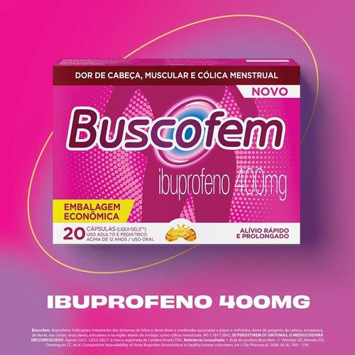 Buscofem 400mg Caixa 20 Cápsulas Gelatinosas