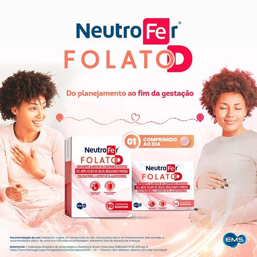 Neutrofer Folato D Caixa 90 Comprimidos Revestidos