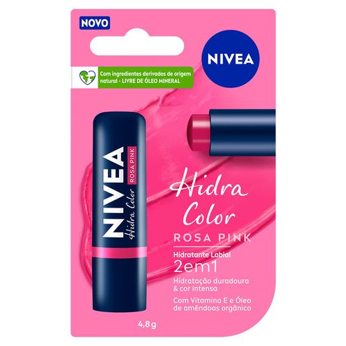 Protetor Labial Nivea Hidra Color Pink 2 em 1 4,8g