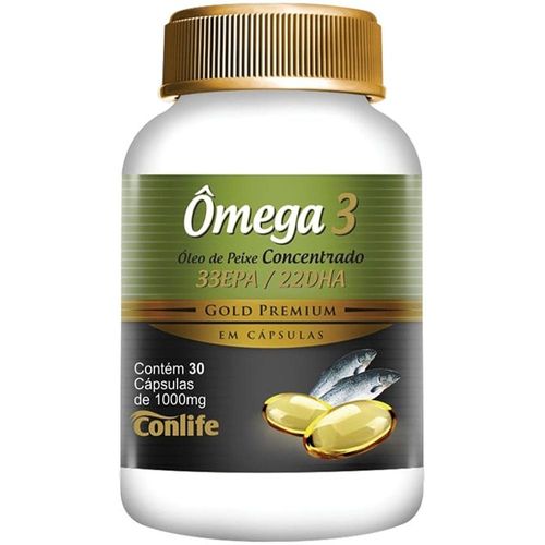 Ômega 3 Conlife Alta Concentração 30 Cápsulas