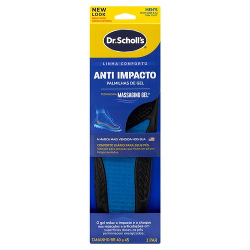 Palmilha Dr Sholl's Massaging Gel Comfort & Energy Work Azul Tamanho 40 a 45