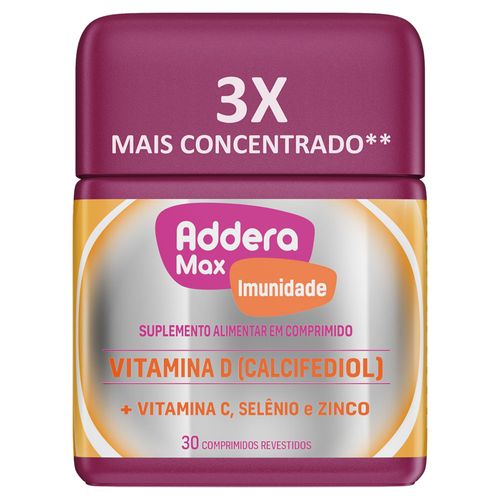 Addera Max Imunidade Vitamina D, Selênio e Zinco 30 Comprimidos Revestidos