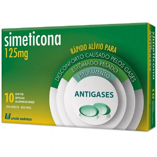 Simeticona 125mg União Química Caixa 10 Cápsulas