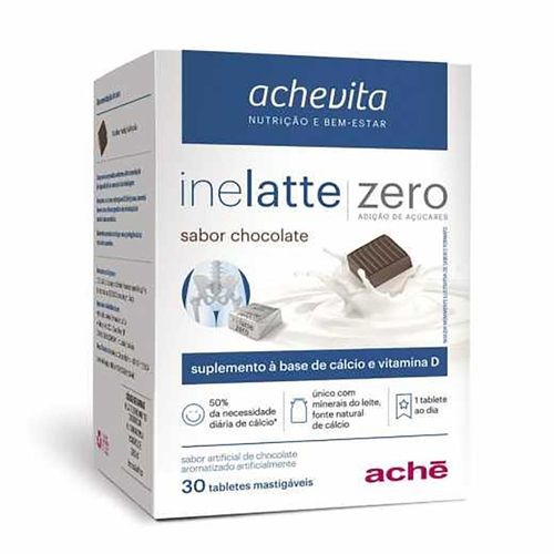 Inelatte Zero Chocolate 30 Comprimidos Mastigáveis
