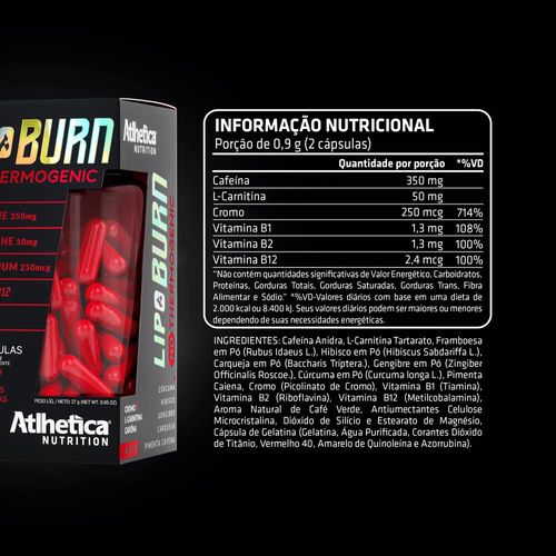 Termogênico Atlhetica Nutrition Lipo Burn HD 60 Cápsulas