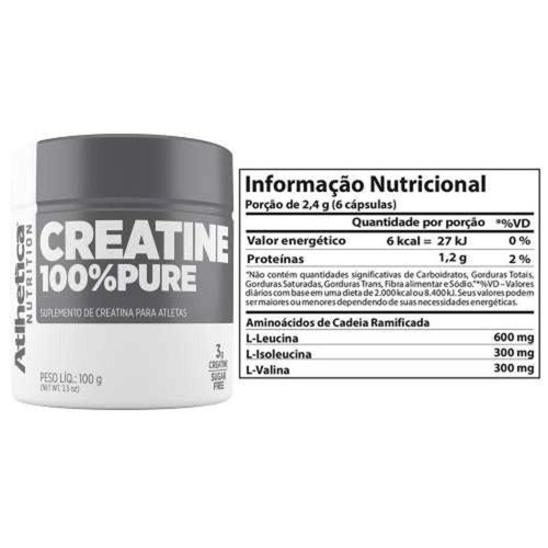 Creatina Atlhetica 100% Pure Pote 100g