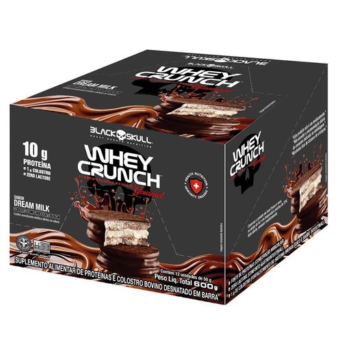 Alfajor Whey Crunch Black Skull Creme de Baunilha 50g