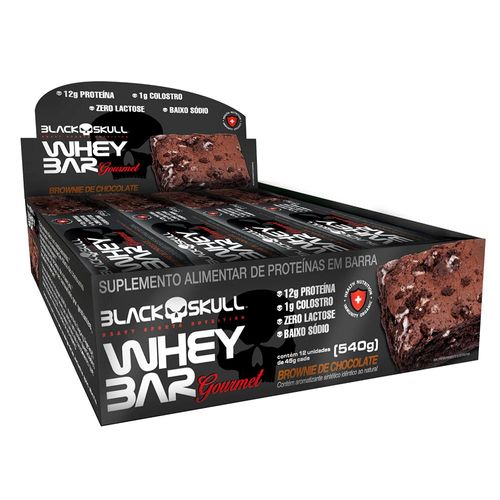 Barra de Proteína Whey Bar Black Skull Brownie de Chocolate 45g