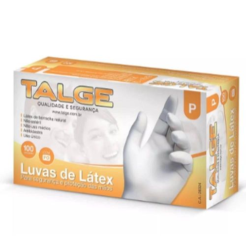 Luva Látex Talge P Com Pó Caixa 100 Unidades