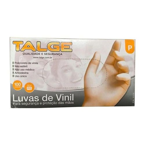Luva Vinil Talge P Com Pó Caixa 100 Unidades