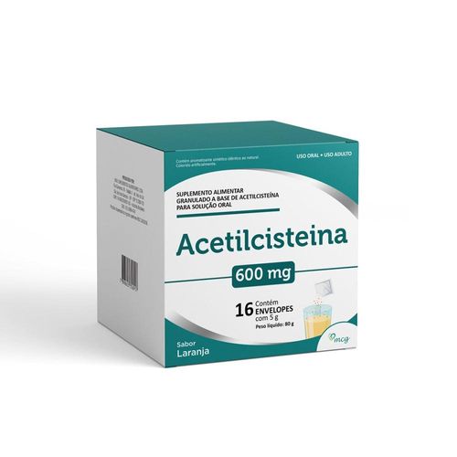 Acetilcisteína 600mg MCG 16 Envelopes de 5g