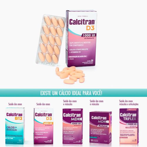 Calcitran D3 1000Ui 30 Comprimidos Revestidos
