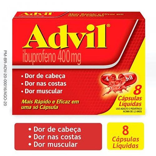 Advil 400mg Extra Alívio Blíster 8 Cápsulas