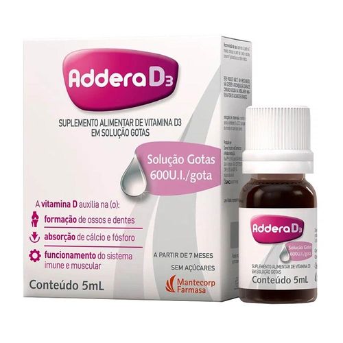Addera D3 600UI Gotas Frasco 5ml