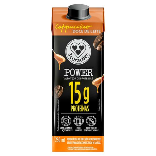 Power Whey 3 Corações Cappuccino Doce de Leite 250ml