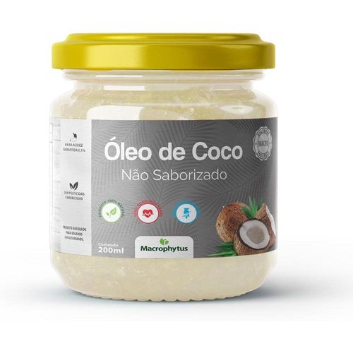 Óleo de Coco Não Saborizado Macrophytus 200ml