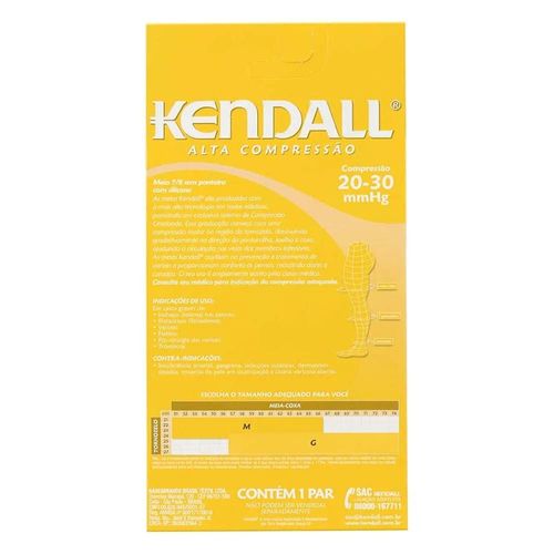 Meia kendall Alta Compressão 7/8 Sem Ponteira Mel Tamanho G