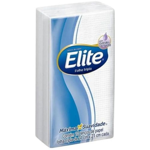 Lenços de Papel Elite Folha Tripla 10 Unidades
