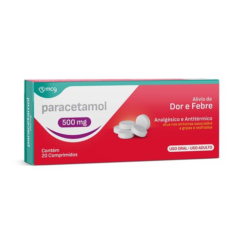 Paracetamol 500mg Mcg Caixa 20 Comprimidos