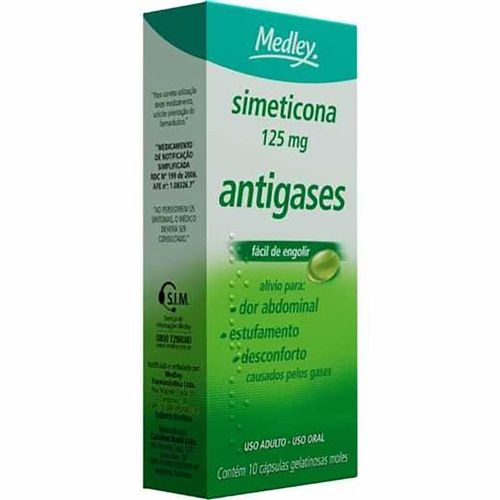 Simeticona 125mg Medley Caixa 10 Cápsulas Gelatinosas