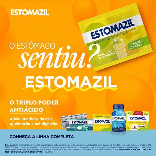 Estomazil Efervescente Sabor Abacaxi 6 Envelopes 5g