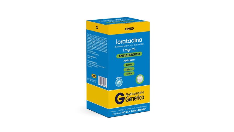 Loratadina-1mg/ml-Cimed-Genérico-Xarope-Frasco-100ml