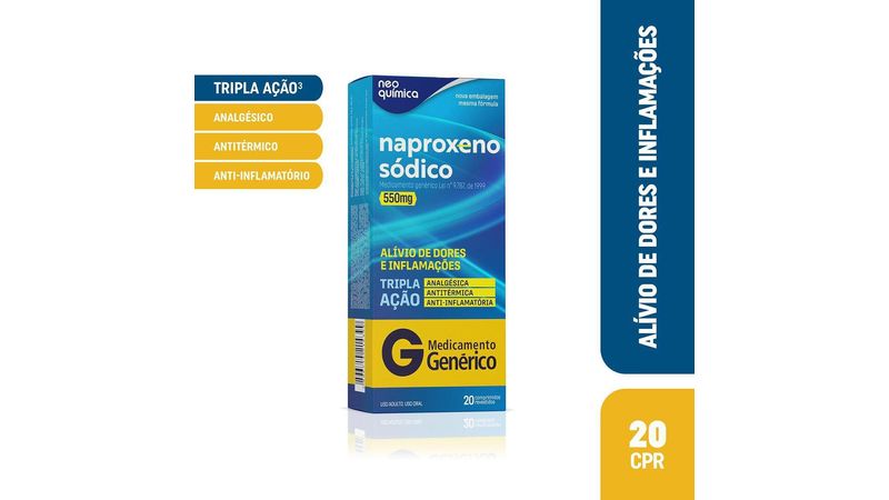 Naproxeno-550mg-Neo-Química-Genérico-Caixa-20-Comprimidos-Revestidos-
